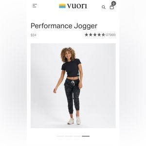 BNWT Vuori Black Camo Performance Joggers